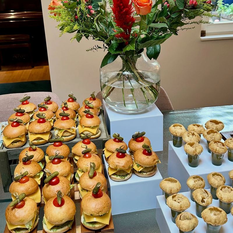 Birthday grazing table with sliders and savoury cups